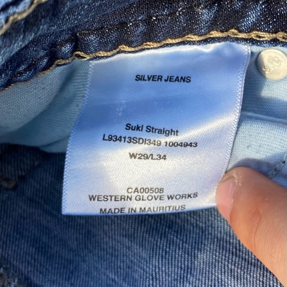 Silver Jeans Women's Suki Straight Denim Jeans Distressed Western 29x34 - Picture 6 of 7